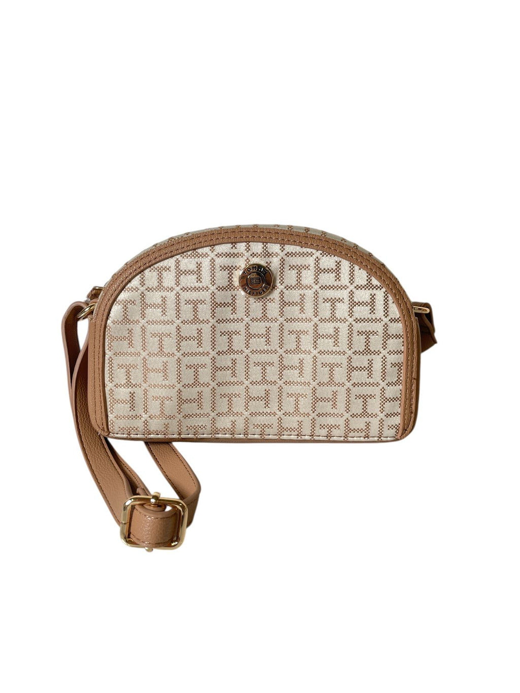 👜 Bolsa Crossbody Tommy Hilfiger Monograma Beige | Estilo Clásico y Tamaño Ideal